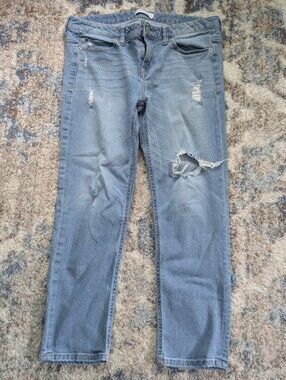 Express Modern Boyfriend Distressed Jeans